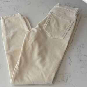 Women's Cream velvet pants